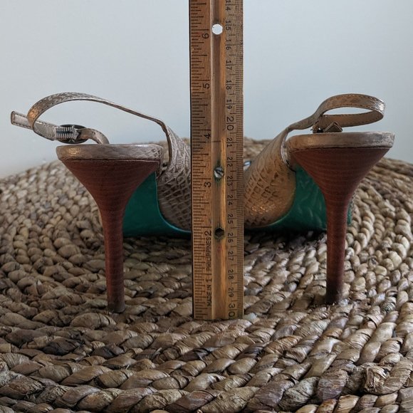 Carlos Santana Pointed Toe Faux Gator Slingback 8 - Picture 11 of 12